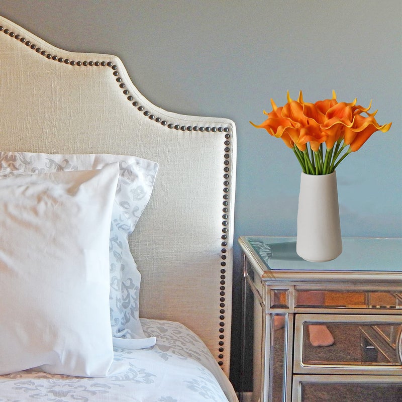 Mandy's PU Orange Calla Lily Artificial Flowers 20 Stems 13.5in Faux Realistic Centerpiece for Valentine's Day and New Year Decorations DIY Bridal Bouquet Home DÃ©cor - Image 4